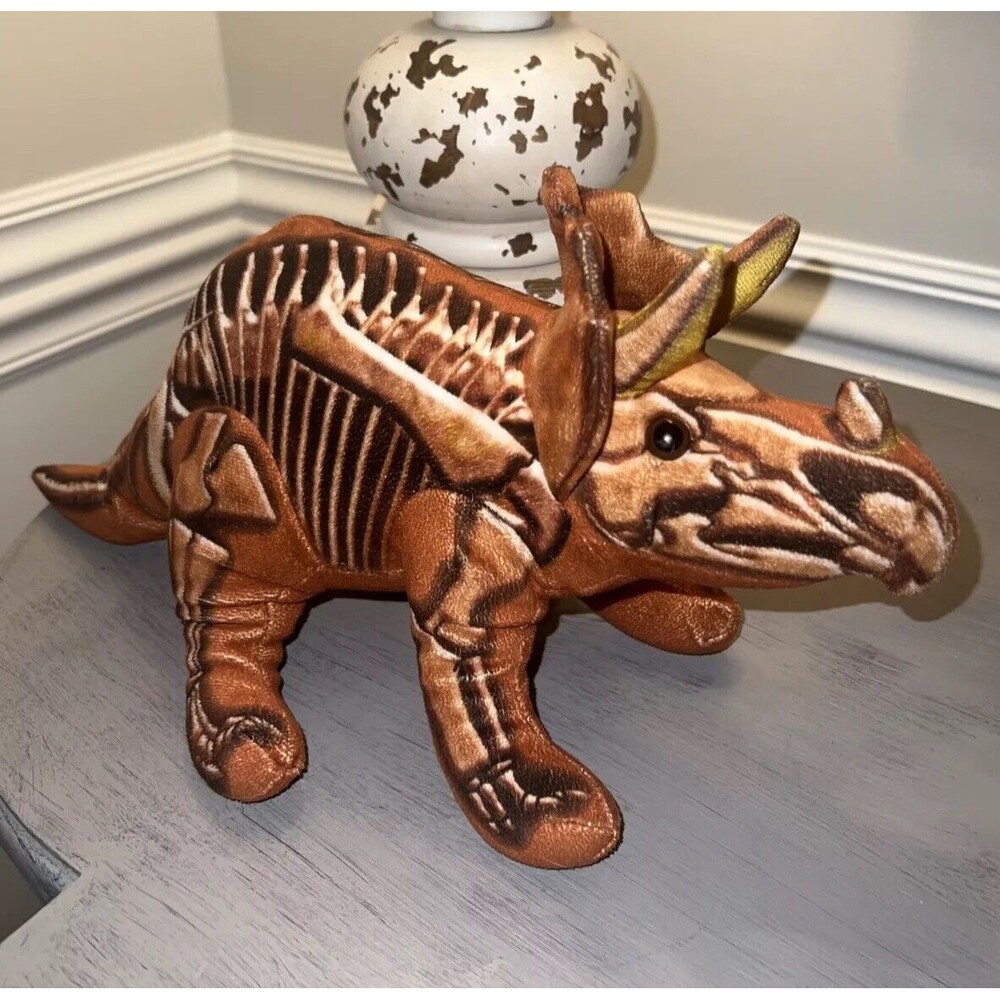 Dinosaur Triceratops Wildlife Artists Skelesaurus Plush Stuffed ANIMAL 16" EUC